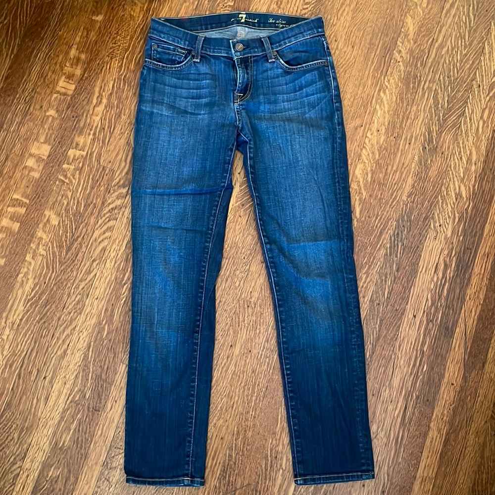 7 for All Mankind Slim Cigarette in Los Angeles Dark - Size 26
